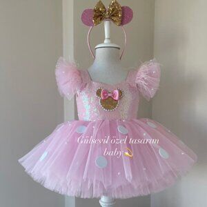 Handmade Pink Minnie Mouse Tulle Dress | Etsy